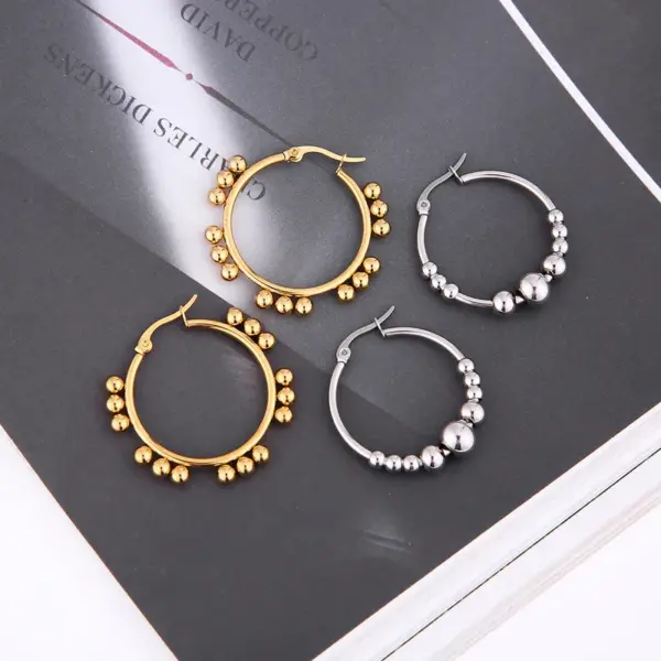 Wholesale 1 Pair INS Style Round Square Plating 201 Stainless Steel 18K Gold Plated Stainless Steel Earrings