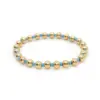 Wholesale Copper Ig Style Color Block Beaded Knitting Bracelets