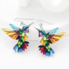 Wholesale Semi-managed European and American new environmentally friendly acrylic earrings fashion personality colorful hummingbird earrings earrings