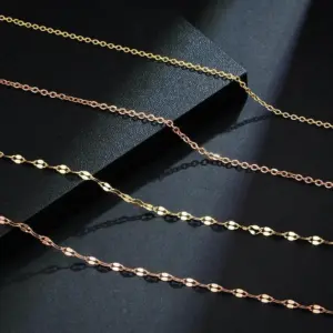 Wholesale Fashion Solid Color Stainless Steel Chain Titanium Steel Necklace 1 Piece