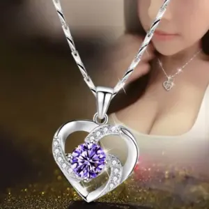 Purple Diamond Pendant Necklace