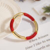 Wholesale Cross-border Fashion European and American Creative Tube Beads Elastic Bracelet Acrylic Double Color Curved Tube Round Tube Bracelet