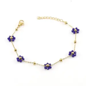 Blue-Bracelets / 18k gold plating