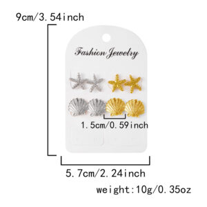 Gold and silver shell earring set