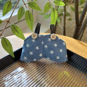Denim belt overalls-dark blue stars