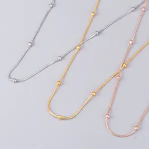 Wholesale PVD Coated Real Gold Plated 18K Gold Heart 304 Stainless Steel Titanium Steel Waterproof Non Tarnish 304 Stainless Steel Titanium Steel Necklace
