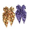 Wholesale Cross-border Halloween Pumpkin Bat Print Bow Ribbon Spring Clip Funny Ghost Pattern Hair Clip Hair Accessory
