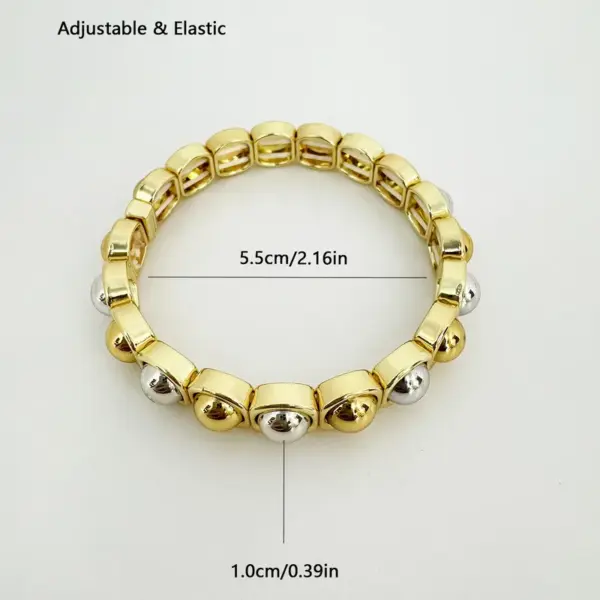 Wholesale Simple Style Color Block Solid Color Alloy 18K Gold Plated Stainless Steel Bracelets In Bulk