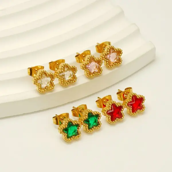 Wholesale PVD Coated 18K Gold Plated Heart Shape 304 Stainless Steel Glam Retro Waterproof Non Tarnish Drop Earrings