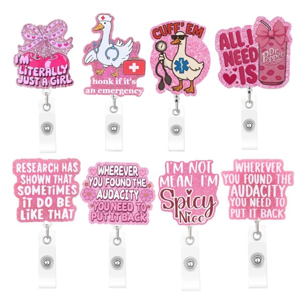 Wholesale Pink medical sta name tag (English)