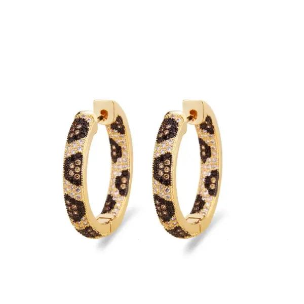 Wholesale Simple Style Circle Copper Zircon Gold Plated Earrings
