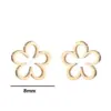 PVD Coated 18K Gold Real Gold Plated Flower 304 Stainless Steel Fashion Waterproof Non Tarnish Ear Studs