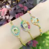 Copper Plating Devil'S Eye Artificial Gemstones Copper Bracelets