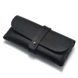 Black leather box + glasses cloth