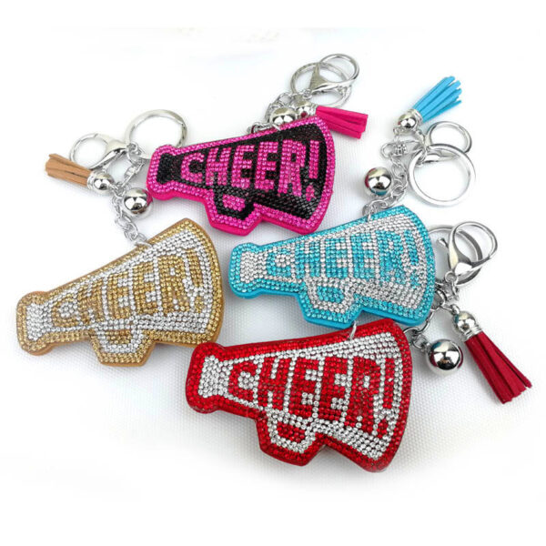 Wholesale diamond-encrusted English letter CHEER key chain