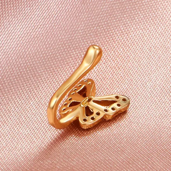 U-shaped Diamond-studded Butterfly Copper Nose Clip Wholesale Nihaojewelry Nose Pin