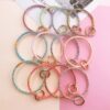 Wholesale Creative ins Soft Glue Transparent Colored Diamond Bracelet Keychain Environmental Soft Glue Ring Key Ring Pendant Couple Gift