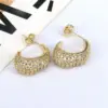 Wholesale 1 Pair Ig Style Simple Style Moon Plating Inlay Copper Artificial Rhinestones Gold Plated Ear Studs