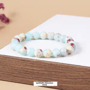Synthetic Shoushan Stone Bracelet / Diameter 8.1-8.8mm (about 21-23 Pieces)