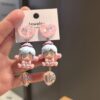 Wholesale personality 925 sier needle tide play pink love cute