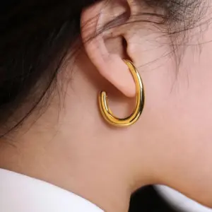 1 Pair Fashion Geometric Plating 304 Stainless Steel 16K Gold Plated White Gold Plated Gold Plated Stainless Steel Earrings