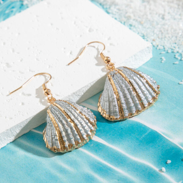 oly-feb7807ff480098ddb778f77cf38d40a Wholesale European and American Cross-Border Summer Beach Style Natural Shell Earrings Bohemian Gold-Plated Shell Pendant Earrings