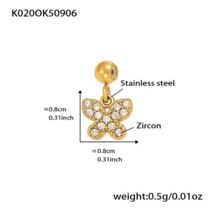 K020-Golden X-shaped Zircon Pendant