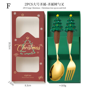 Christmas tree spoon and fork 2-piece set f [gold]