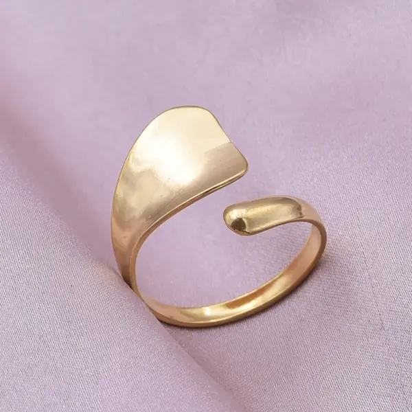 PVD Coated Real Gold Plated 18K Gold Geometric 304 Stainless Steel Simple Style Waterproof Non Tarnish Open Rings