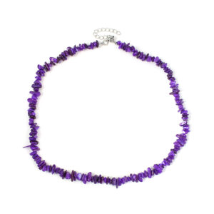 Purple irregular gravel necklace