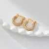 1 Pair Simple Style U Shape Plating Copper Zircon 18K Gold Plated Earrings