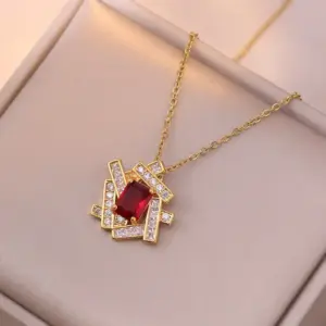 X2445 Red Zircon Necklace