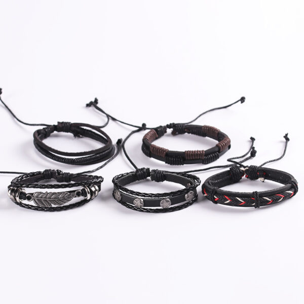 Wholesale Vintage multi-layered cowhide punk bracelet