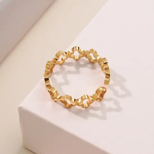 201 Stainless Steel 304 Stainless Steel Bow Knot Ion Plating (IP) 18K Gold Plated Cute Simple Style Streetwear Waterproof Non Tarnish Multicolor-Golden Yellow Open Rings