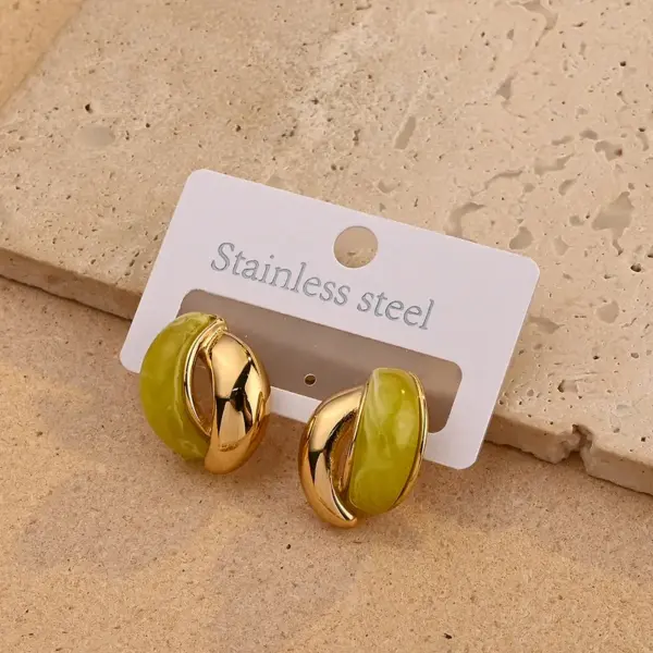 Ion Plating (IP) Real Gold Plated 18K Gold Irregular 304 Stainless Steel Casual Elegant Vintage Style Waterproof Non Tarnish Ear Studs