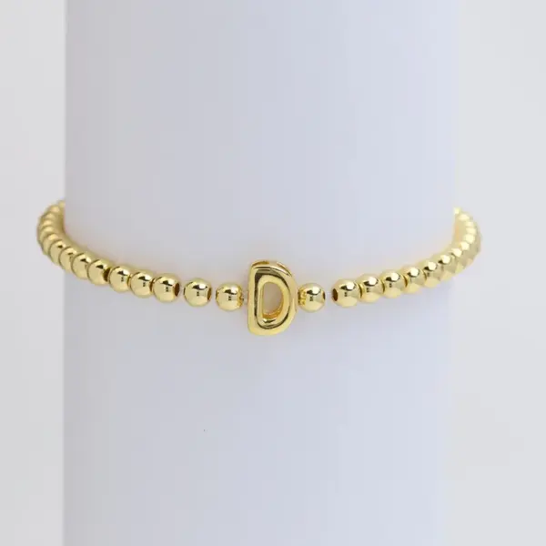 Wholesale Copper Beaded Plating Letter Bracelets