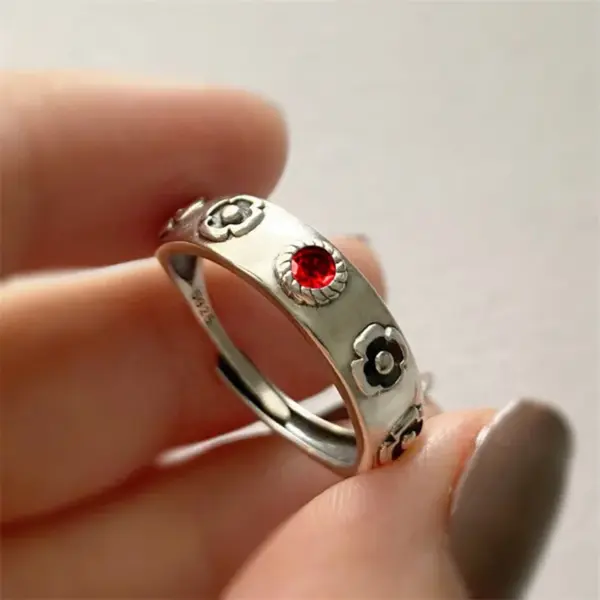 Wholesale Jewelry Simple Style Round Flower Copper Rhinestones Metal Inlay Rings