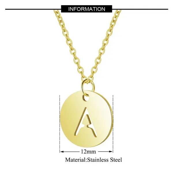 Wholesale Simple Style Letter Stainless Steel Titanium Steel Plating Chain Gold Plated Pendant Necklace