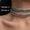 Wholesale Jewelry Basic Simple Style Solid Color 304 Stainless Steel 18K Gold Plated Choker Chain-free