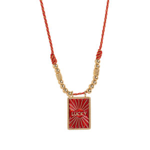 Red square necklace