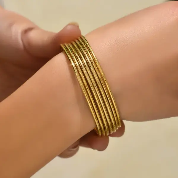 Glam Simple Style Circle 201 Stainless Steel Bangle In Bulk