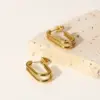 Wholesale Fashion Geometric Plating 304 Stainless Steel No Inlaid PVD Coated Earrings