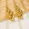 201 Stainless Steel 304 Stainless Steel Geometric Heart Shape Flower Electroplating Stone-Free Imitation Gold Simple Style Classic Style Irregular Hollow Out Multicolor-Golden Yellow Ear Studs