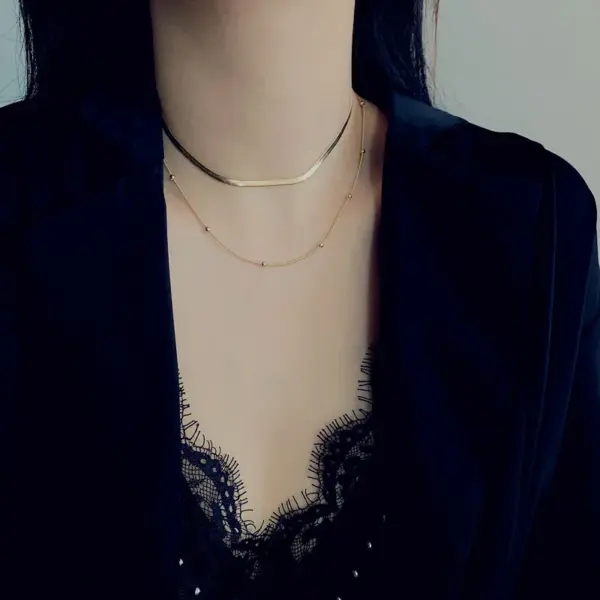 304 Stainless Steel 18K Gold Plated Fashion Plating Geometric Necklace