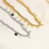 Wholesale PVD Coated Real Gold Plated 18K Sequins 304 Stainless Steel IG Style Nordic Roman Waterproof Non Tarnish 201 Sweater Chain Necklace
