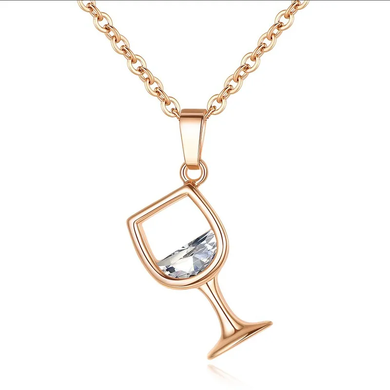 Wholesale Copper Plating Wine Glass Copper Necklaces