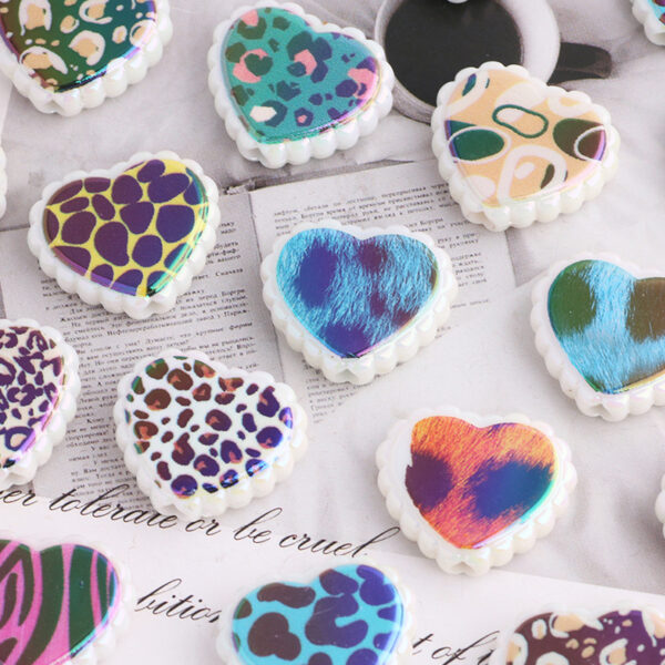 Wholesale DIY Color-Blocked Heart-Shaped Straight-Hole Beaded Phone Chain/Keychain Accessories