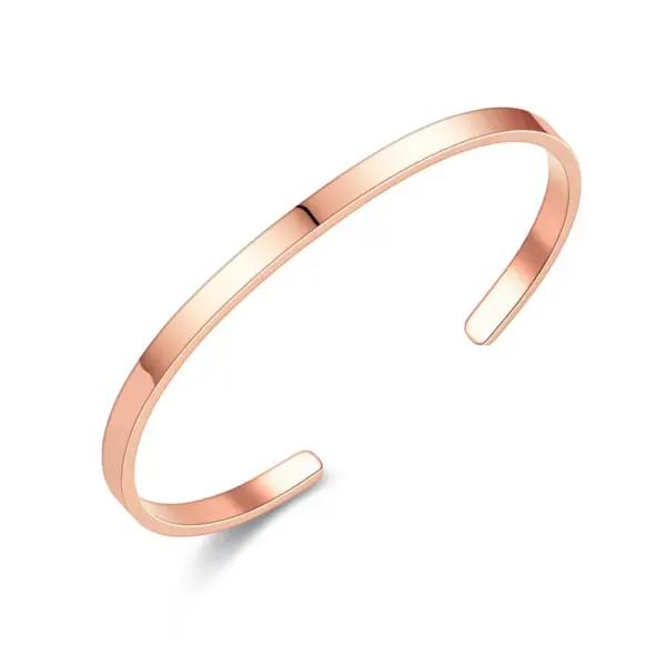 Wholesale Real Gold Plated 201 Stainless Steel PVD Coated Solid Color Waterproof Non Tarnish Simple Style Bangle For Women'S
