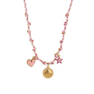 Shell Powder Rope Necklace