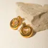 1 Pair Exaggerated Classic Style Round 304 Stainless Steel 18K Gold Plated Drop Earrings